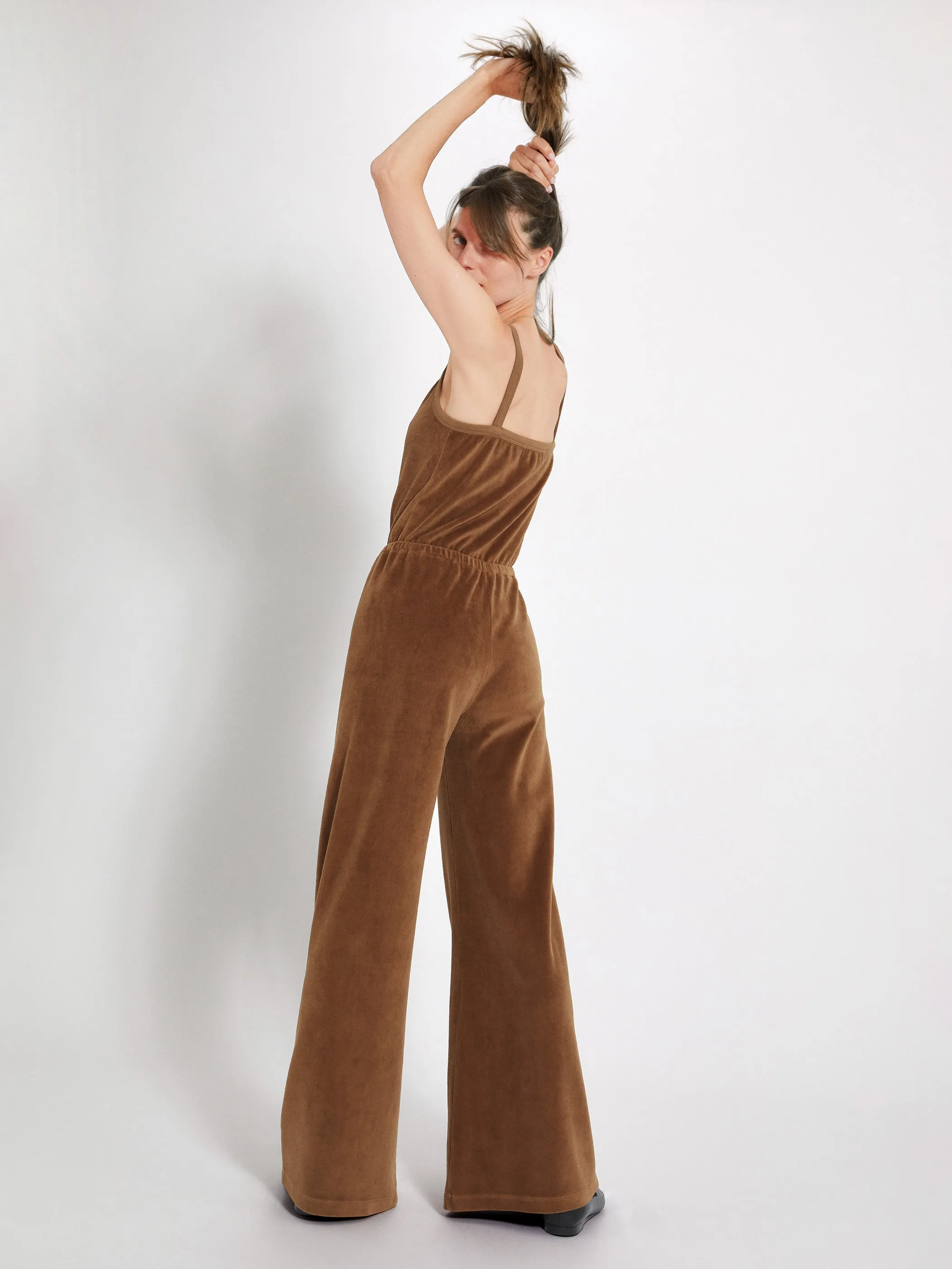 The Elma Flare Jumpsuit in Velour