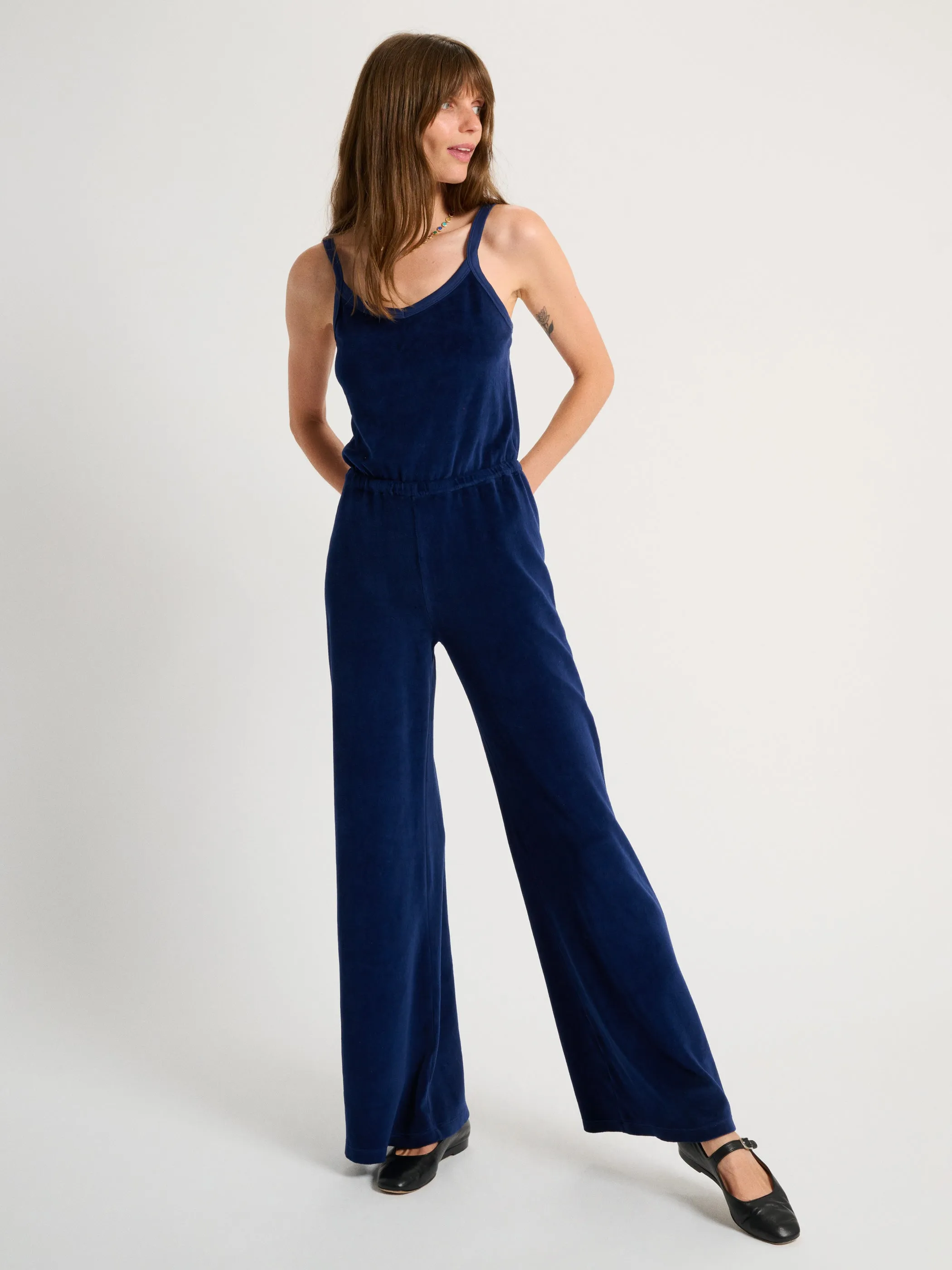 The Elma Flare Jumpsuit in Velour