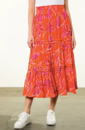 THML TIERED FLOWY SKIRT