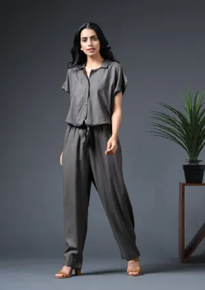 TIE BELT JUMPSUIT