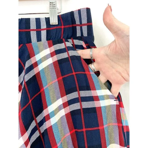 Torrid Plaid Hankerchief Red Plaid Midi Skirt size 1X Academia