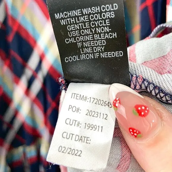 Torrid Plaid Hankerchief Red Plaid Midi Skirt size 1X Academia