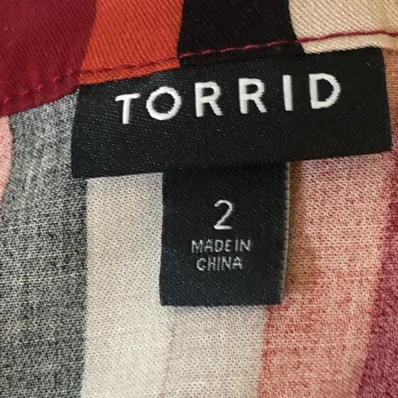 Torrid Red Stripes Challis Shirt Dress - Size 2X
