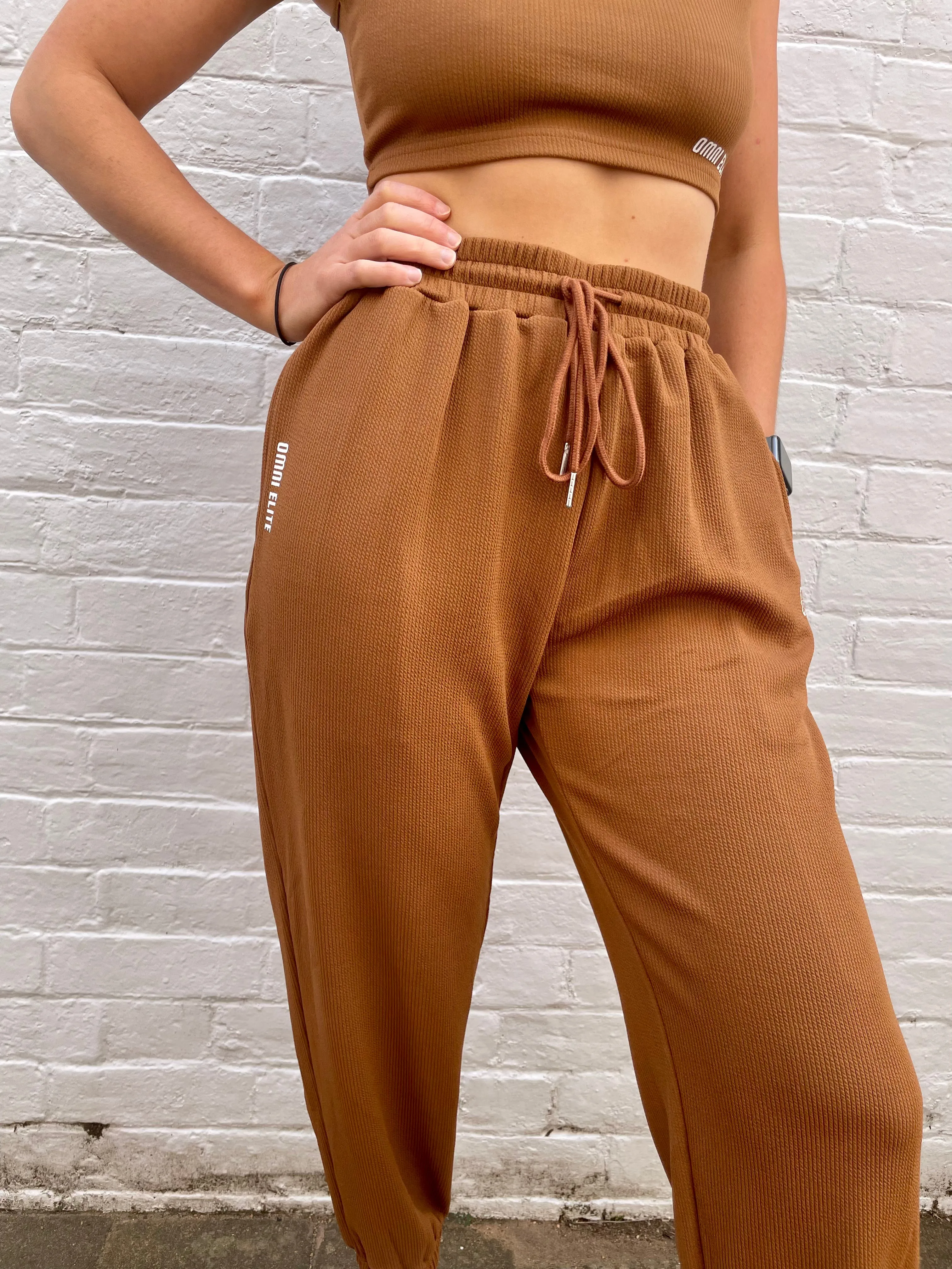 TRACK JOGGERS in COFFEE