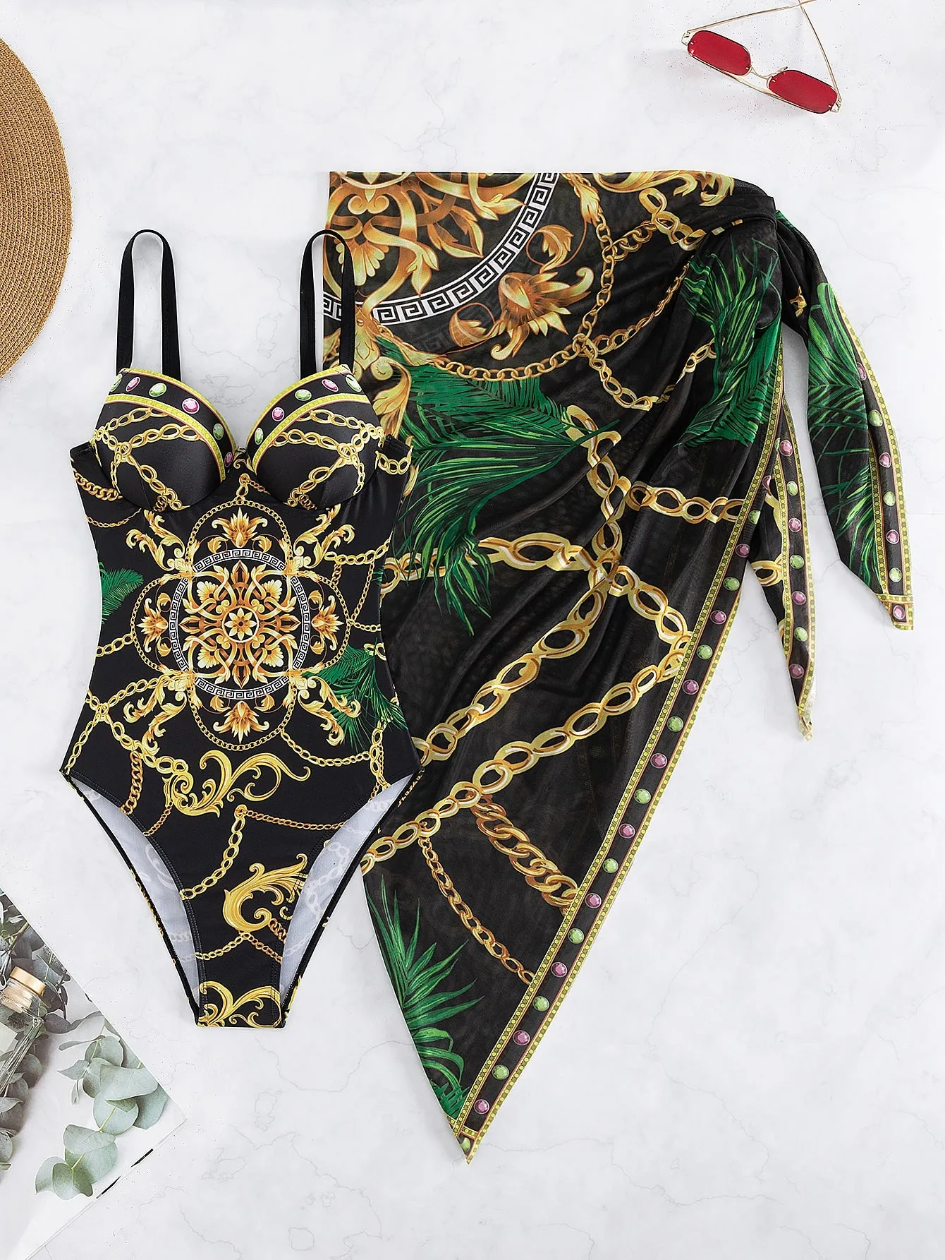 Traje de baño de una pieza con efecto push up