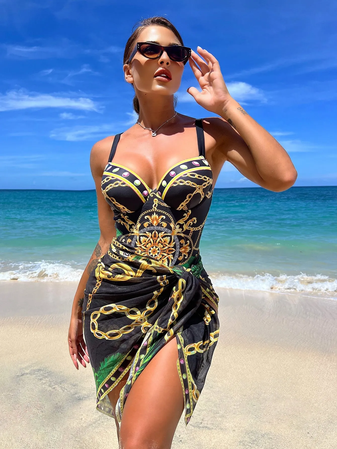 Traje de baño de una pieza con efecto push up