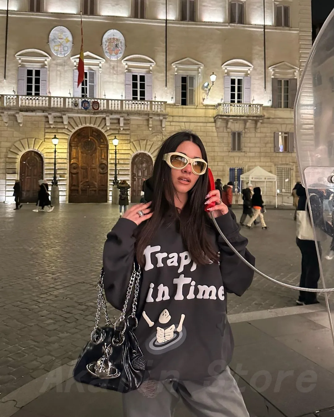 Trapped in Time Hoody - Print Hoodies Oversized Streetwear Men High Quality Cotton Liner Sweatshirt Top Y2k sweater jumper