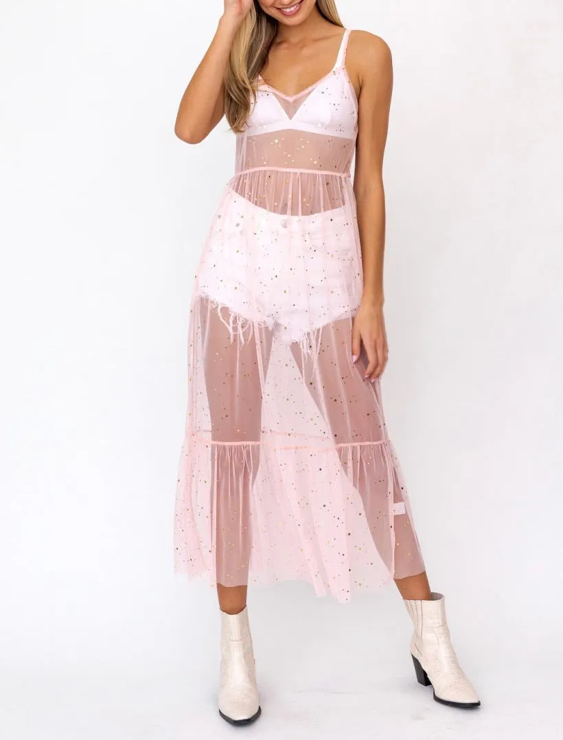 Tulle Mesh Star Sheer Festival Dress