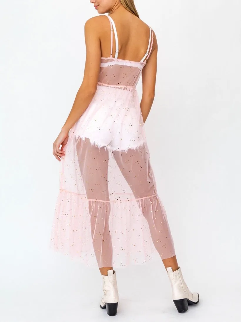 Tulle Mesh Star Sheer Festival Dress