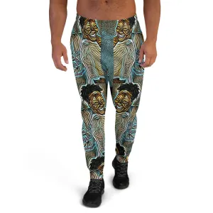 Turquoise & Black Graphic Joggers