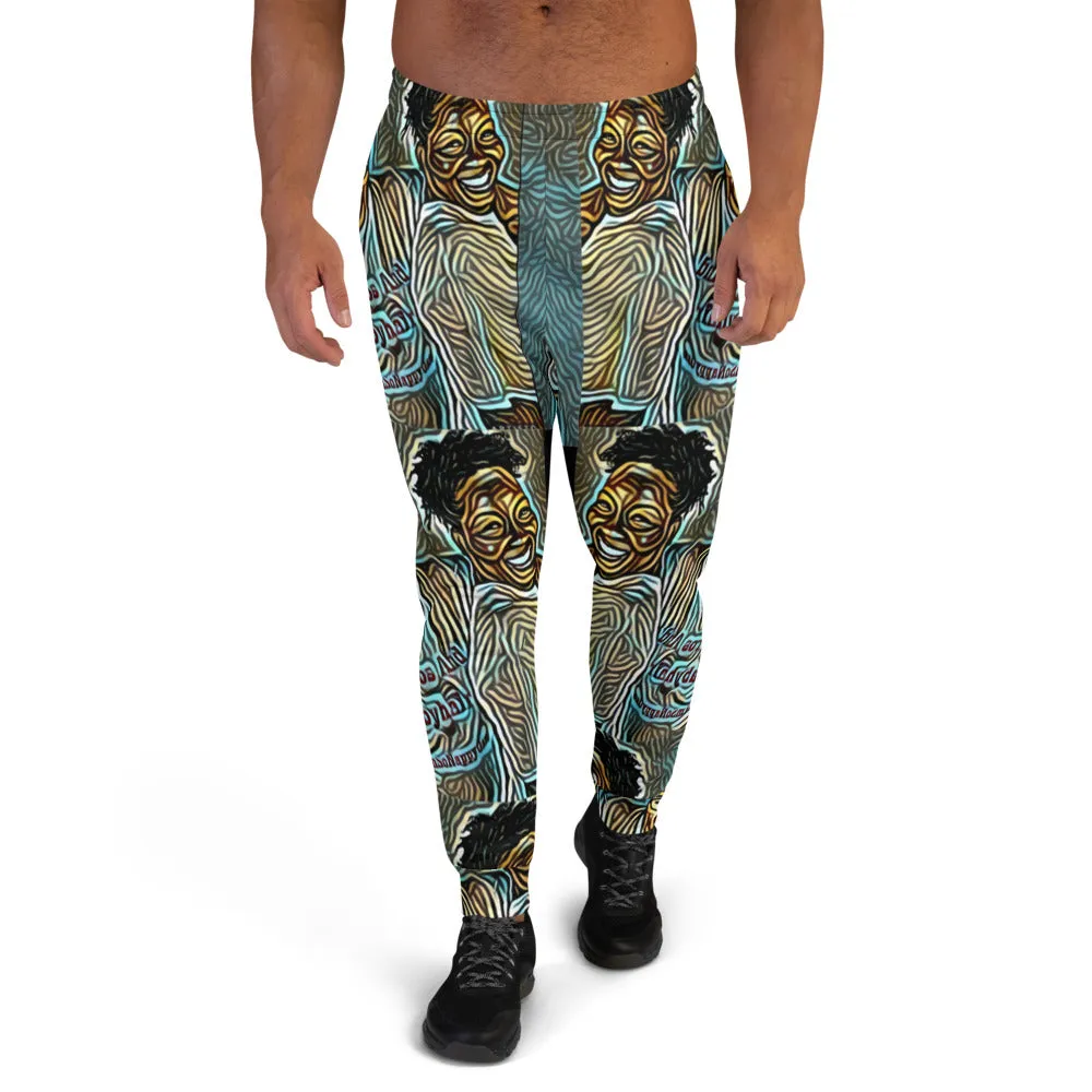 Turquoise & Black Graphic Joggers