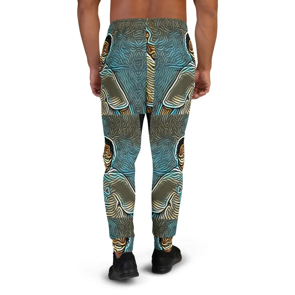 Turquoise & Black Graphic Joggers