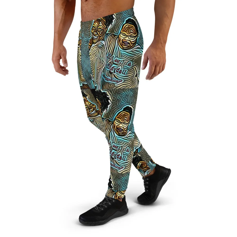 Turquoise & Black Graphic Joggers