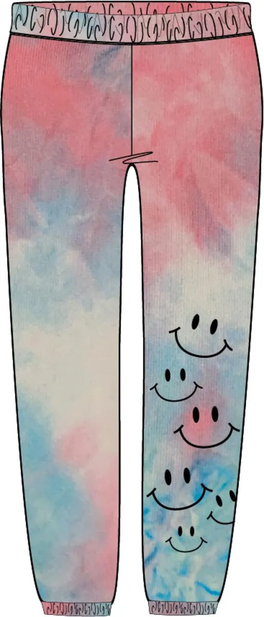 Tweenstyle by Stoopher Smiley Face Tie Dye Joggers