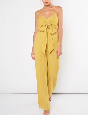 Two Pocket Tie Front Jumpsuit