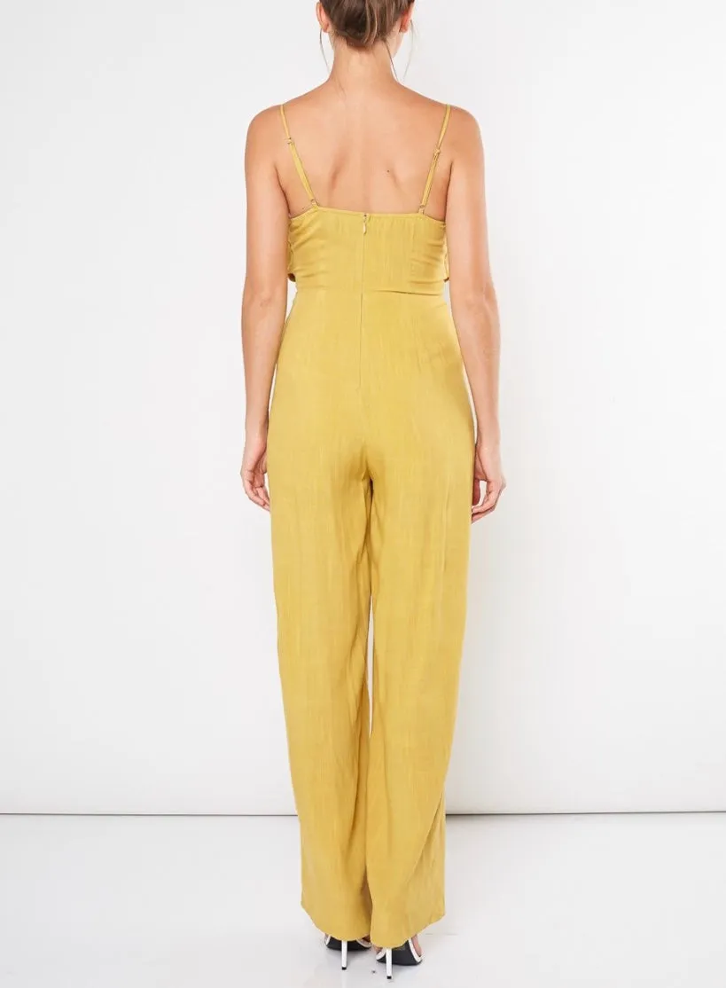 Two Pocket Tie Front Jumpsuit