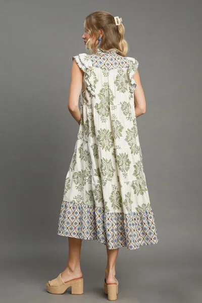 Umgee Print Party Midi Dress