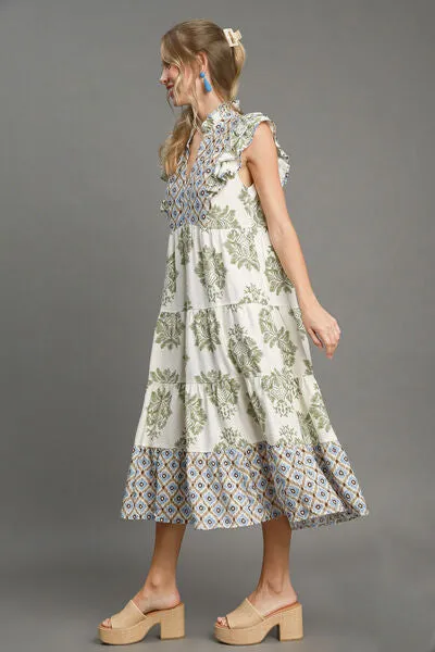 Umgee Print Party Midi Dress