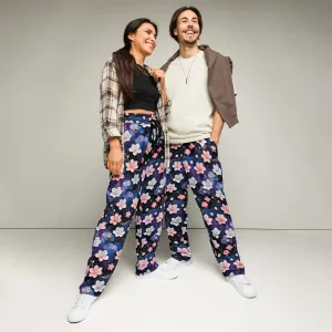 Unisex Wide-leg joggers - Midnight Sakura