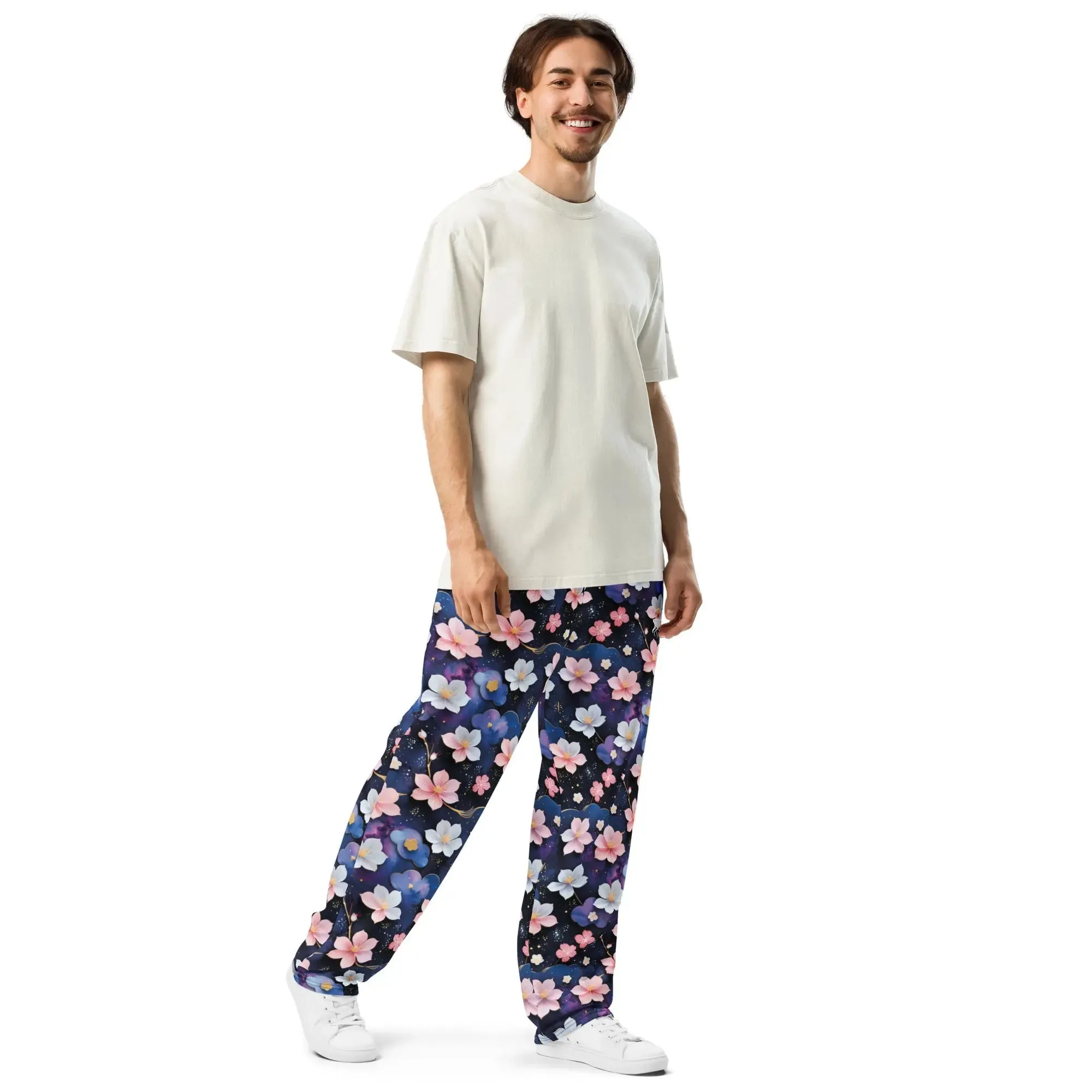 Unisex Wide-leg joggers - Midnight Sakura
