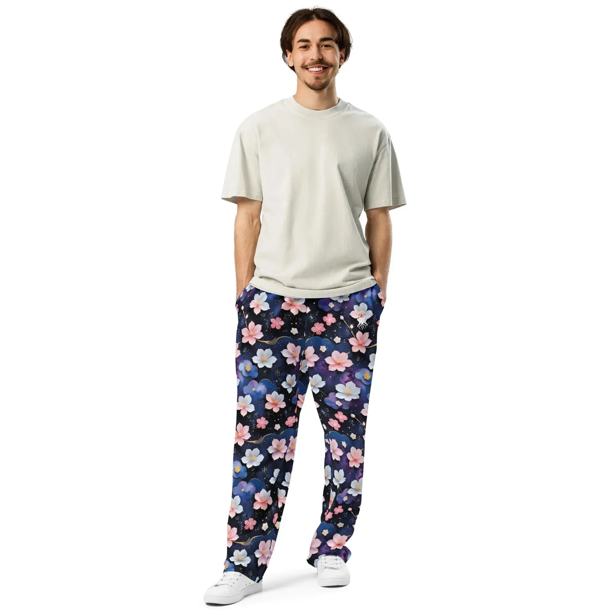 Unisex Wide-leg joggers - Midnight Sakura
