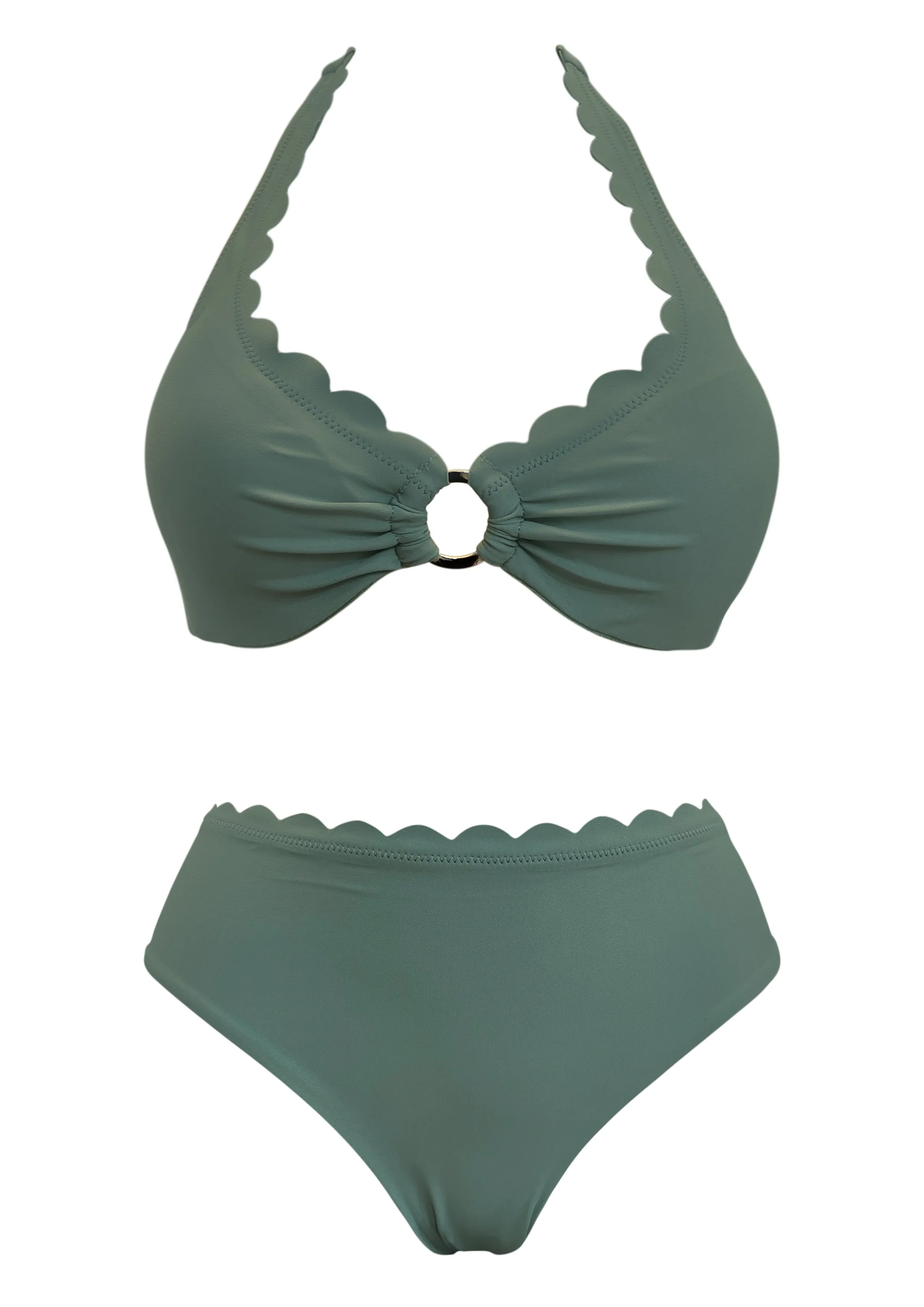 Venus Olive UW Halter Top with Mid Rise Bottom