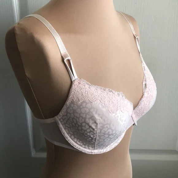 VICTORIA'S SECRET Sexy Tee Lightly-Lined Lace Trim Demi Bra Light Pink 36C