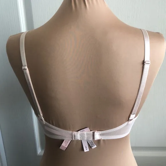 VICTORIA'S SECRET Sexy Tee Lightly-Lined Lace Trim Demi Bra Light Pink 36C
