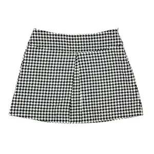 Vintage Y2K Trina Turk Houndstooth Wool Blend Pleated Mini Skirt Size 4