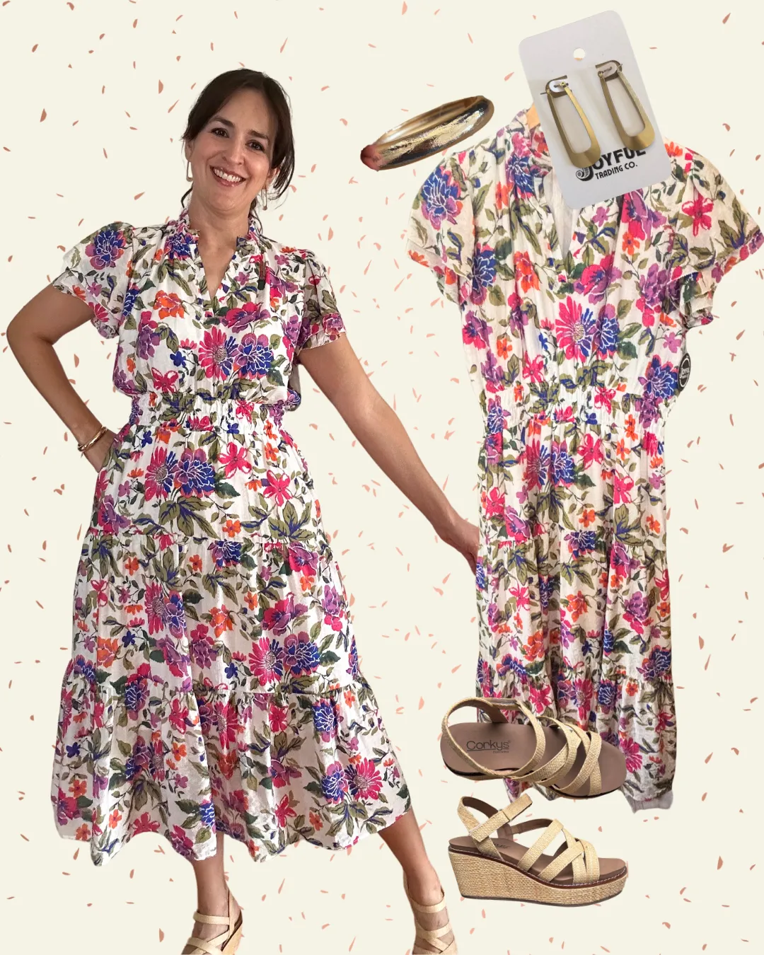 Viviana Midi Tee Dress | Navy   Pink