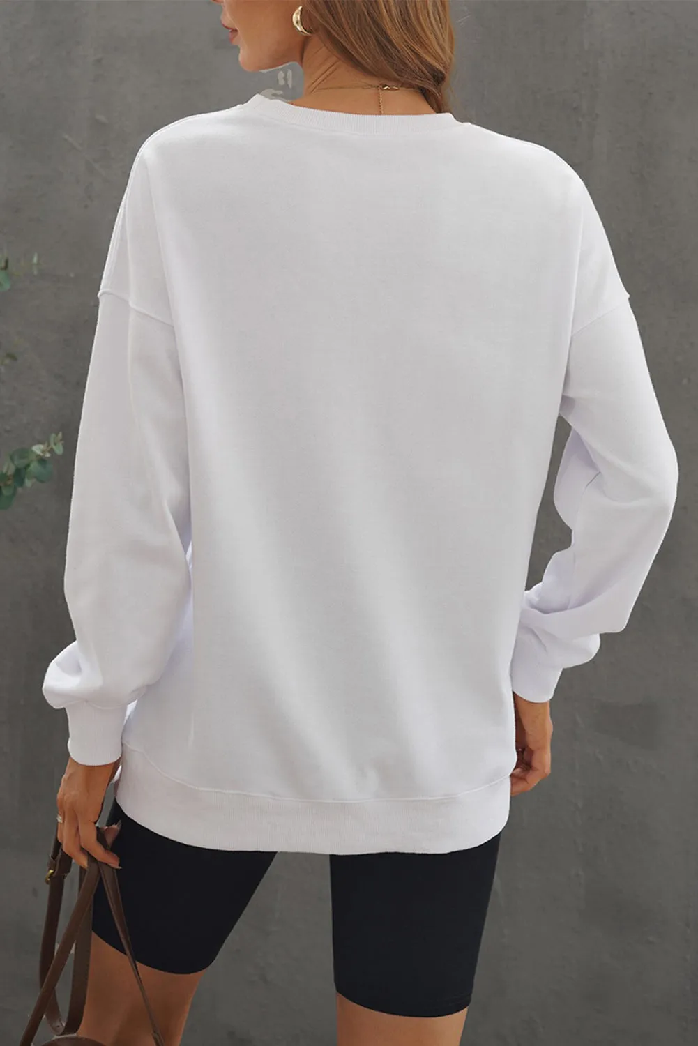 White CHICAGO Drop Shoulder Oversized Sweatshirt