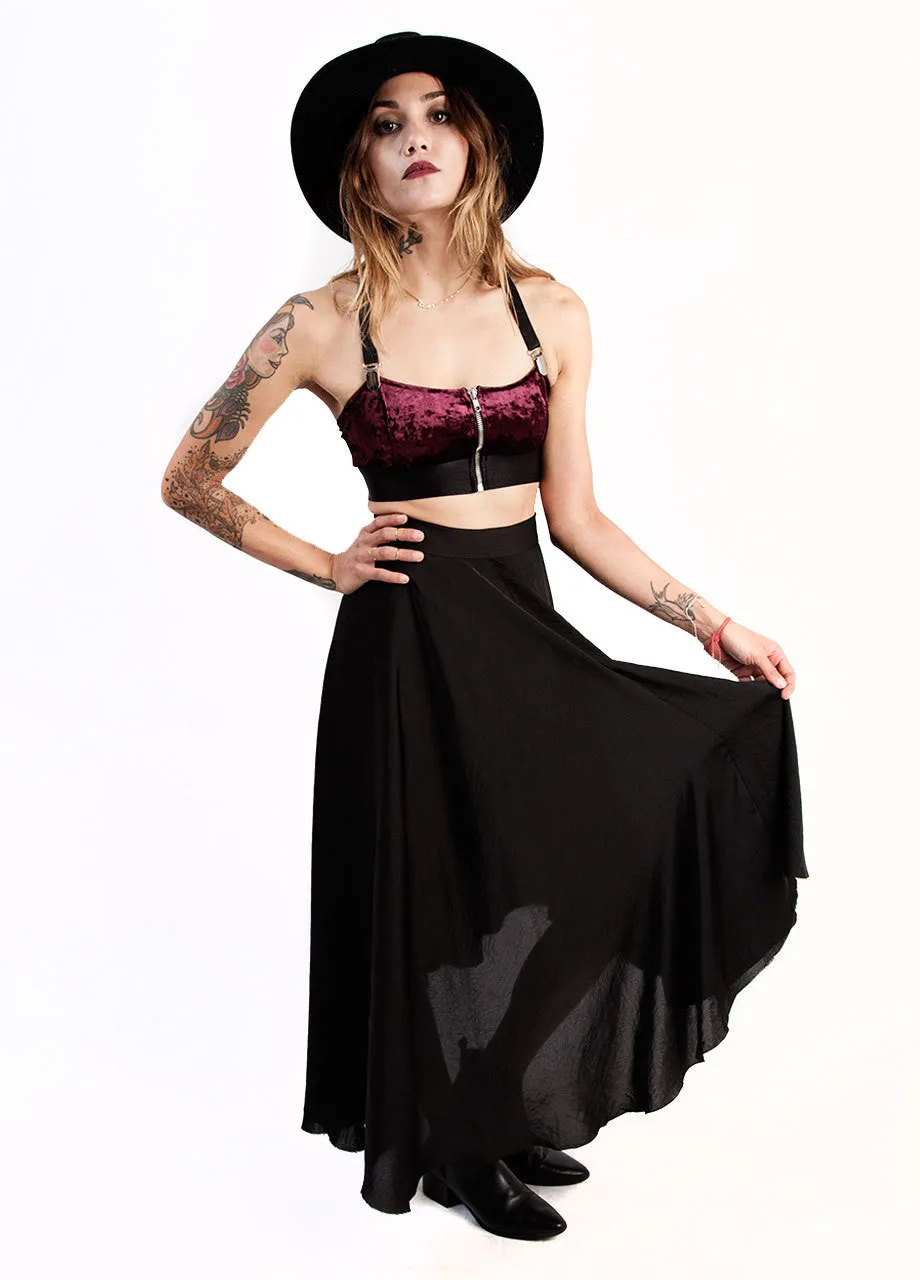 Widow Crushed Velvet Garter Bustier