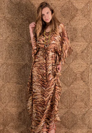 Wild long kaftan brown