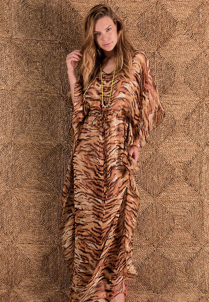 Wild long kaftan brown