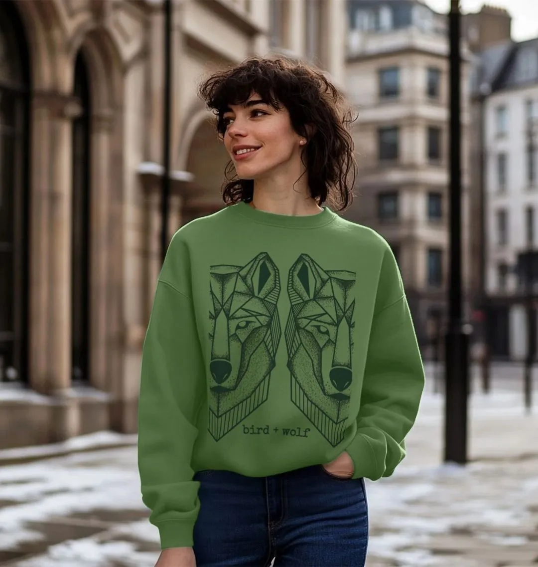 Wolves Oversized Sweatshirt (Green Lettering)