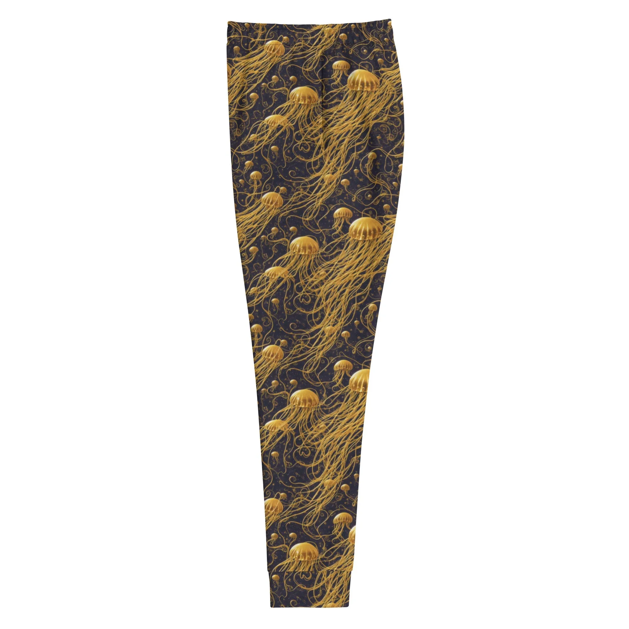 Women’s Comfortable Joggers - Black and Gold Jellyfishes