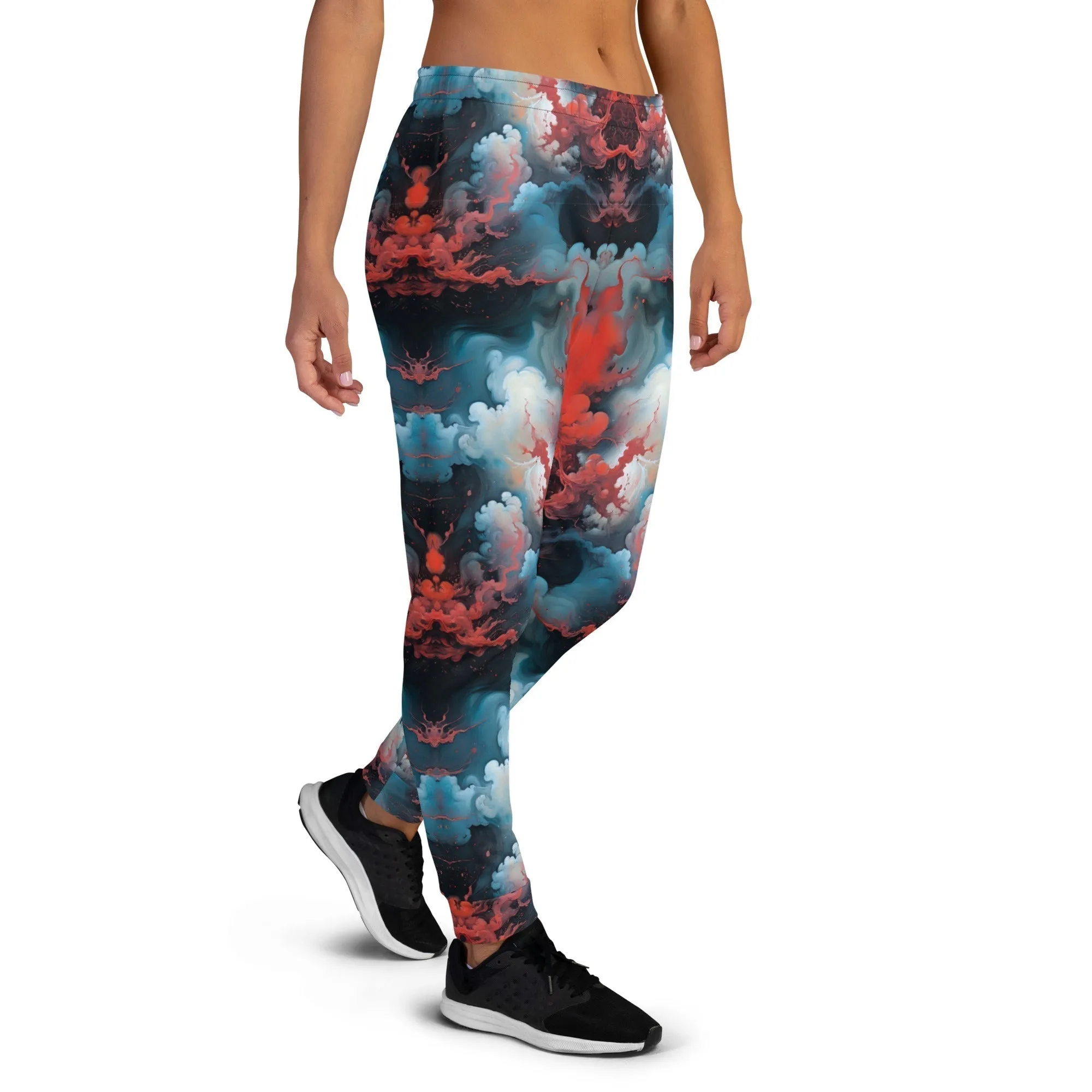 Women’s Comfortable Joggers - Ethereal Crimson Flow - Light