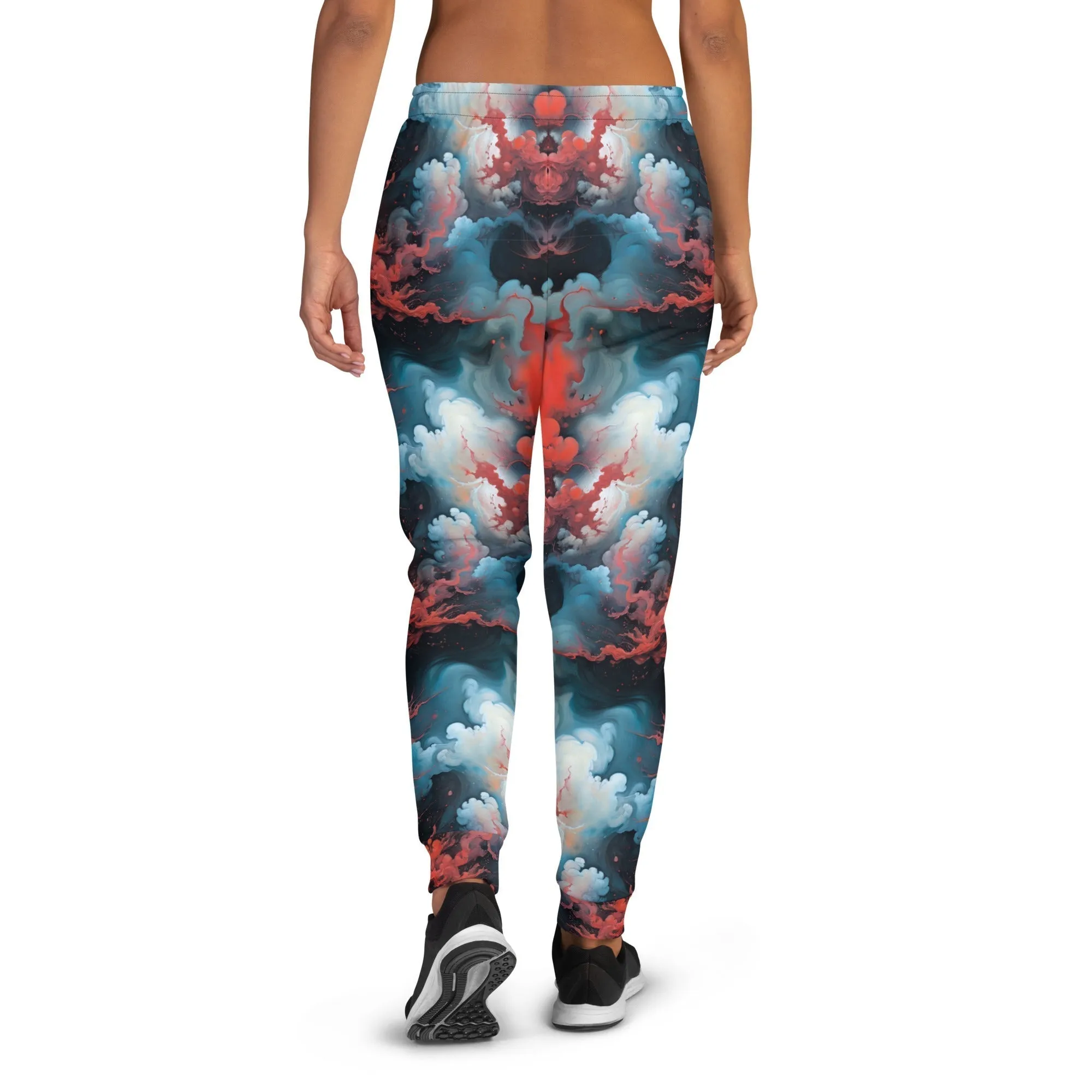 Women’s Comfortable Joggers - Ethereal Crimson Flow - Light
