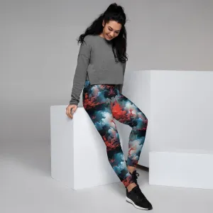 Women’s Comfortable Joggers - Ethereal Crimson Flow - Light
