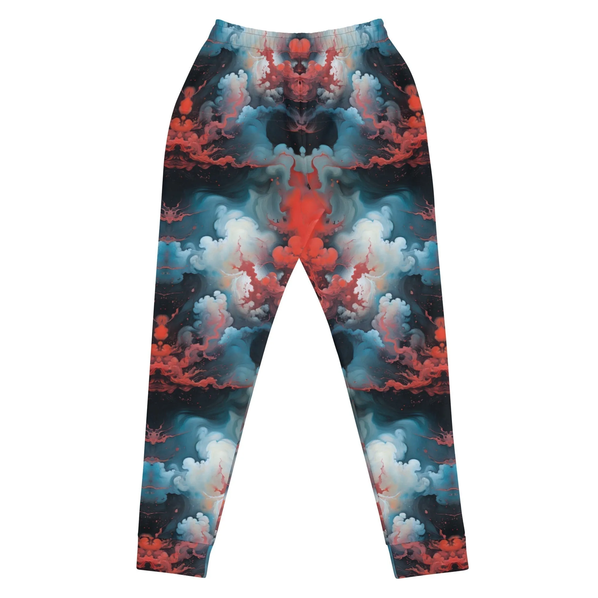 Women’s Comfortable Joggers - Ethereal Crimson Flow - Light