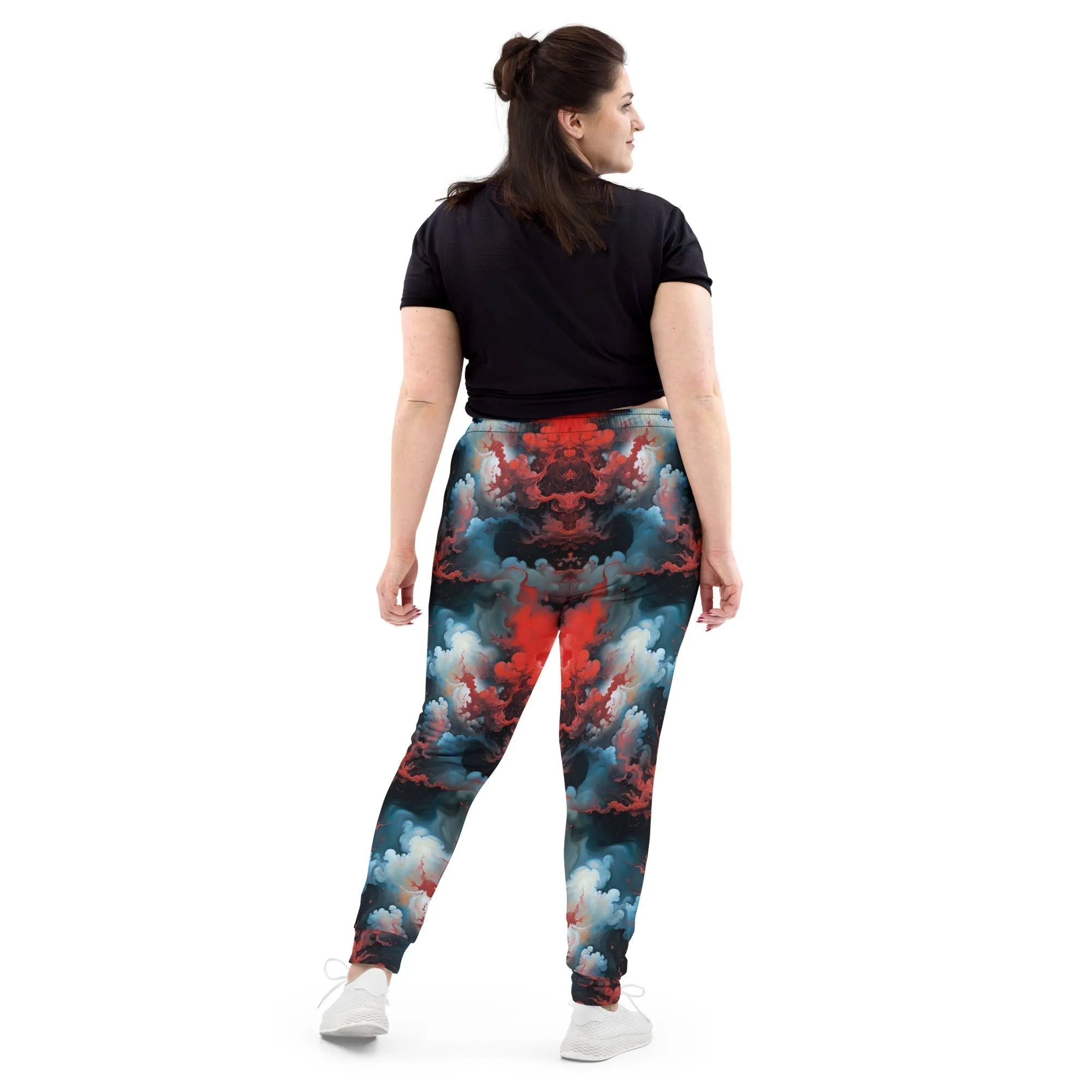 Women’s Comfortable Joggers - Ethereal Crimson Flow - Light