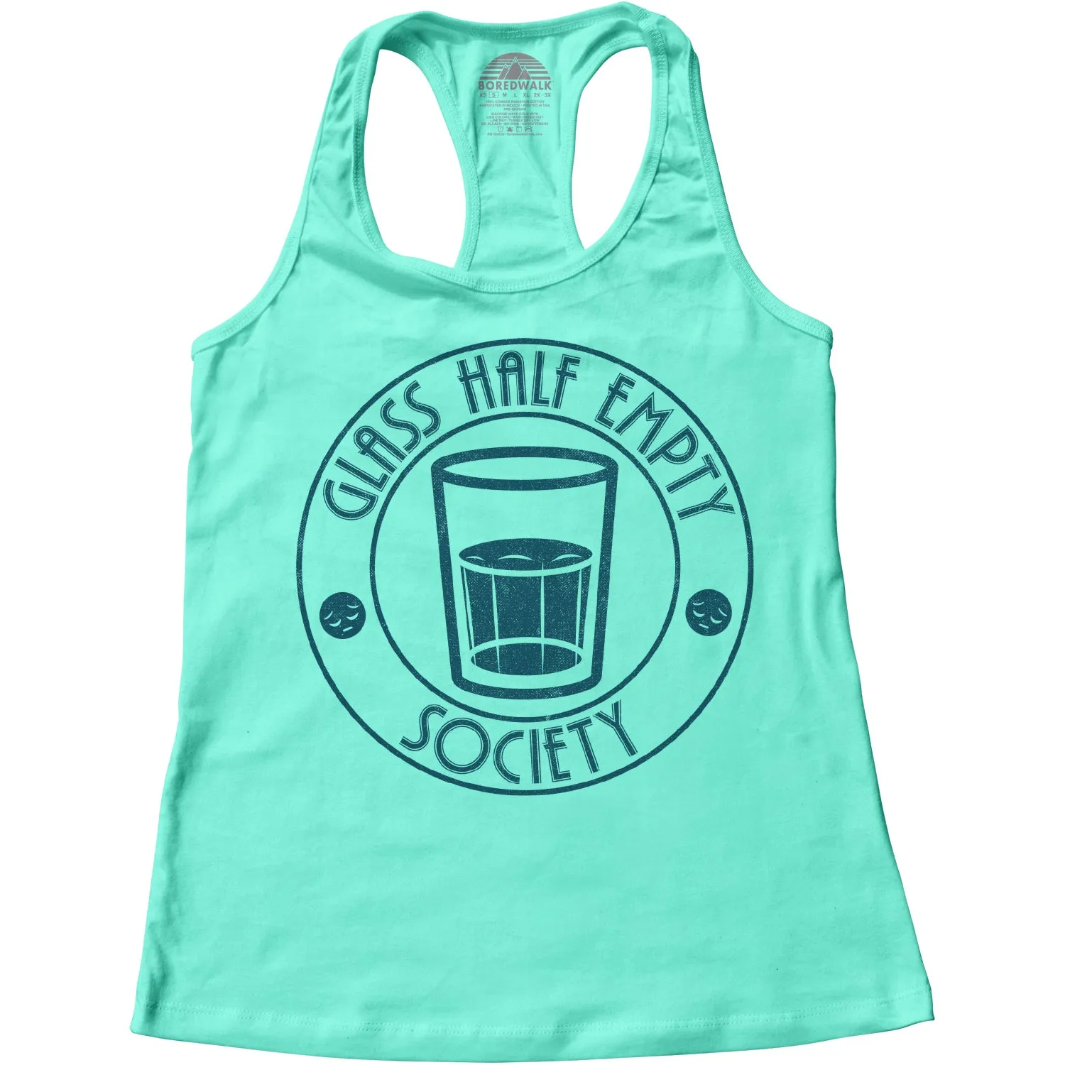 Women's Glass Half Empty Society Racerback Tank Top