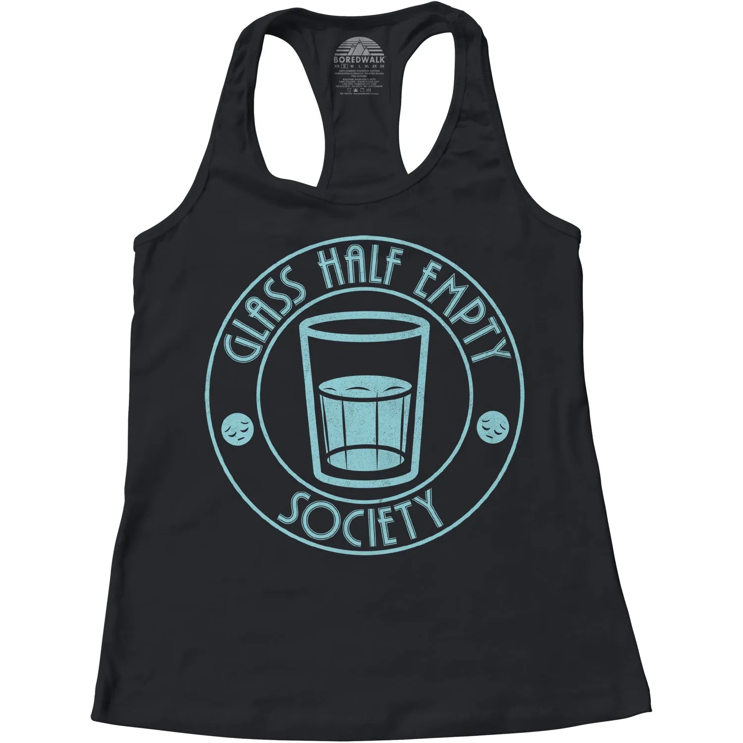 Women's Glass Half Empty Society Racerback Tank Top