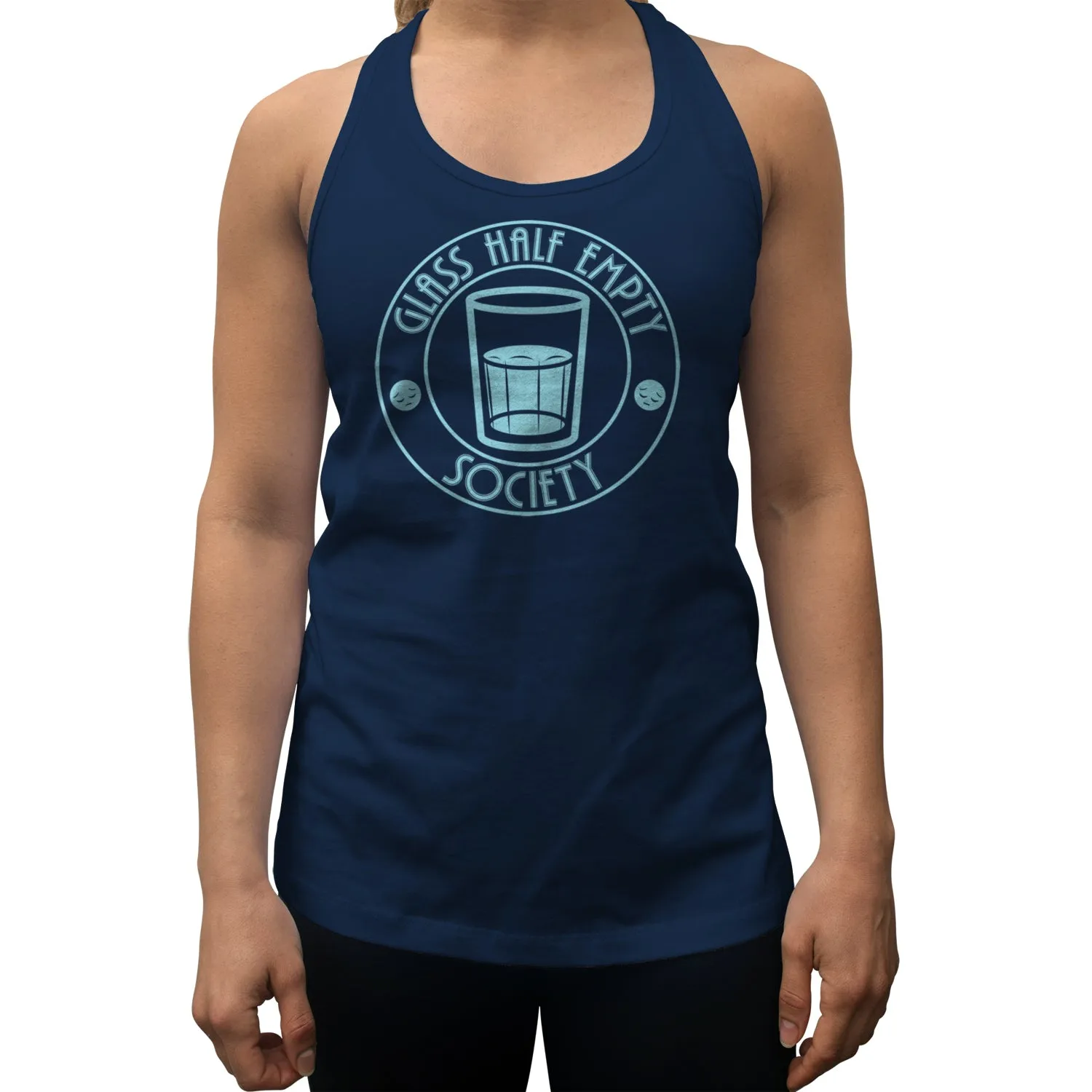Women's Glass Half Empty Society Racerback Tank Top