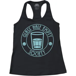 Women's Glass Half Empty Society Racerback Tank Top