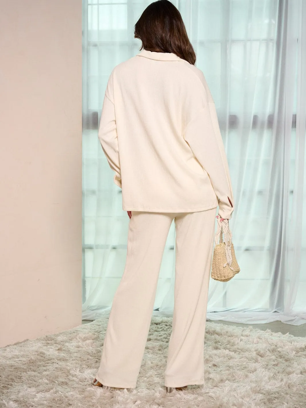 WOMEN'S LONG SLEEVE TOP & WIDE LEG PANTS 2PC. SET