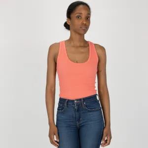 Womens "Chunky" Cotton/Spandex Racerback Tank - Shell Pink