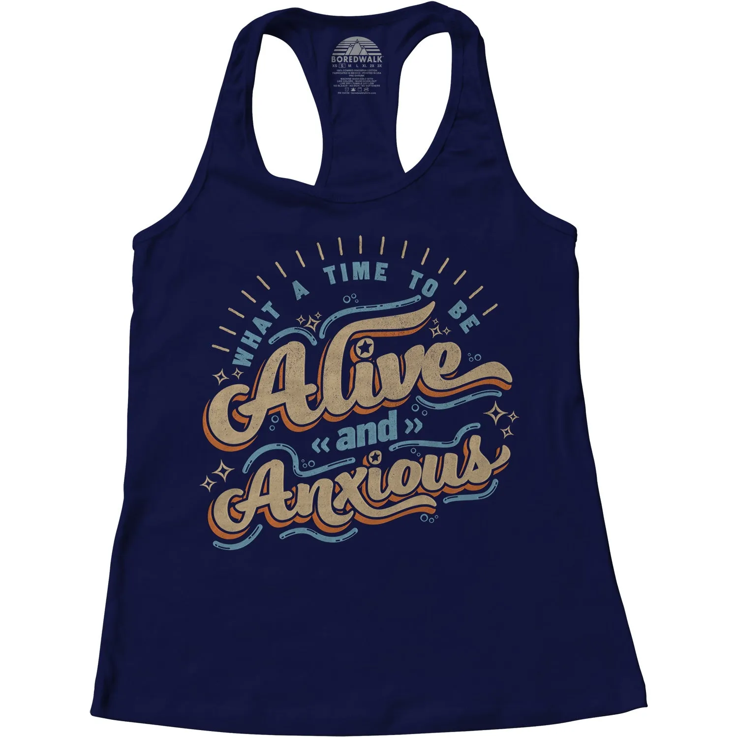 Women's What a Time to be Alive and Anxious Racerback Tank Top
