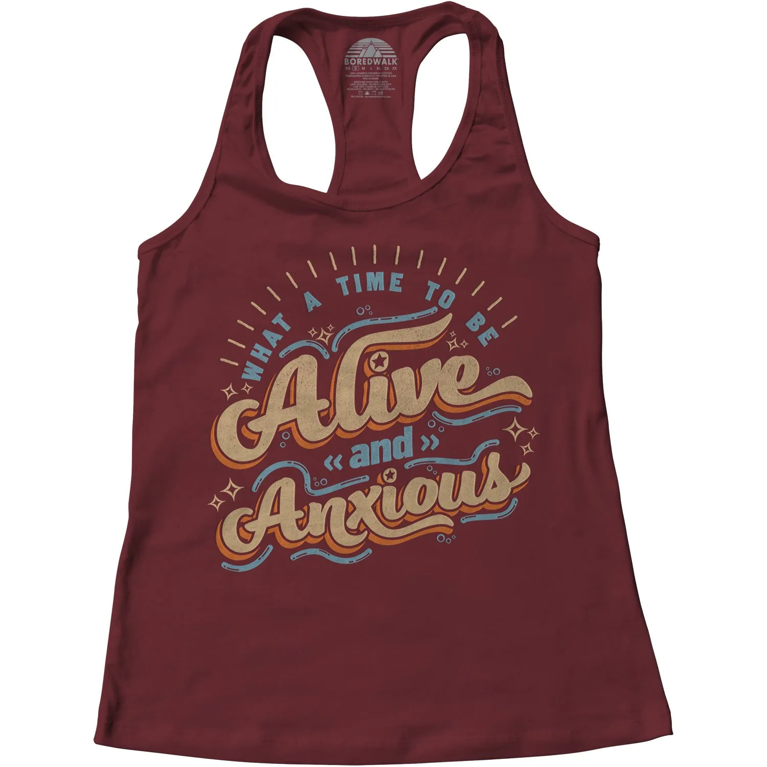 Women's What a Time to be Alive and Anxious Racerback Tank Top