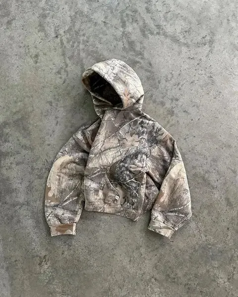 Y2K Oversized Camo Hoodies Streetwear